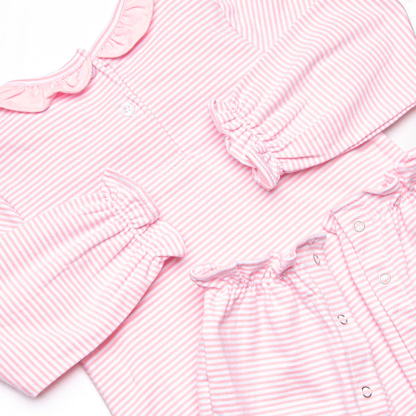 Ballroom Ballerinas Applique Ruffle Romper, Pink
