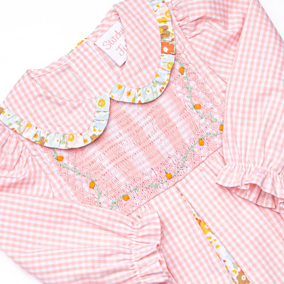 Pumpkin Patch Petals Smocked Bubble, Pink