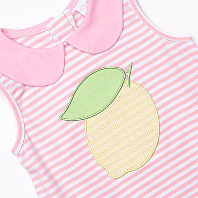 Pink Lady Lemon Applique Diaper Set, Pink