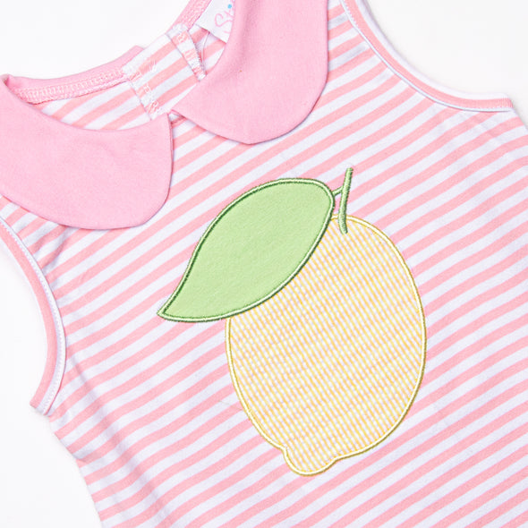 Pink Lady Lemon Applique Diaper Set, Pink