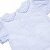 Composition Cutie Applique Dress, Blue Seersucker