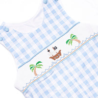Treasure Island Smocked Jon Jon, Blue