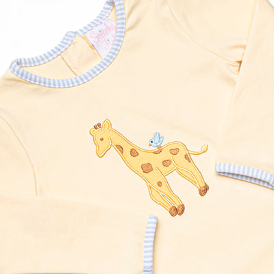 Savanna Stroll Applique Romper, Yellow