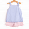 Summer Blues Ruffle Short Set, Blue
