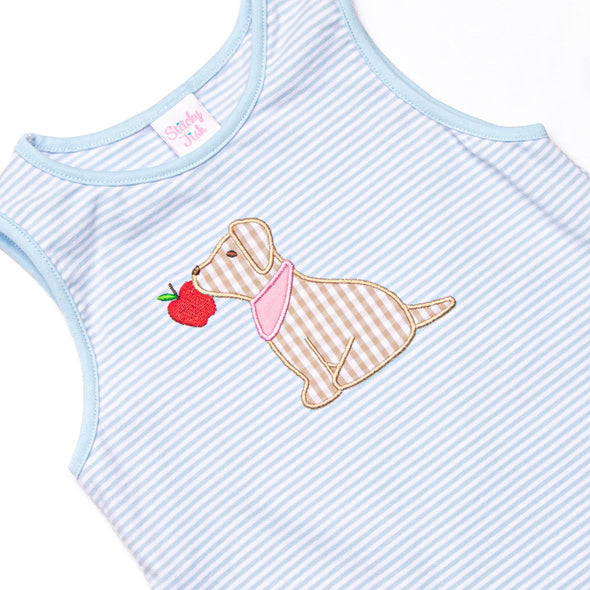 Teacher's Pet Applique Dress, Blue