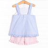 Summer Blues Ruffle Short Set, Blue