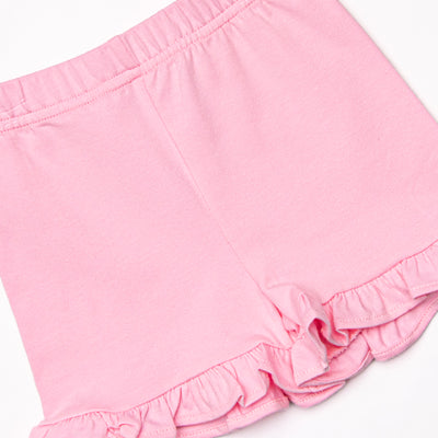 Pink Lady Lemon Applique Ruffle Short Set, Pink