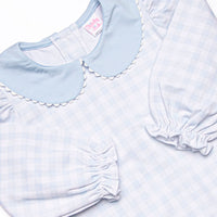 Pondside Picnic Romper, Blue Gingham