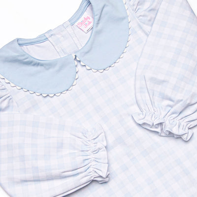 Pondside Picnic Romper, Blue Gingham
