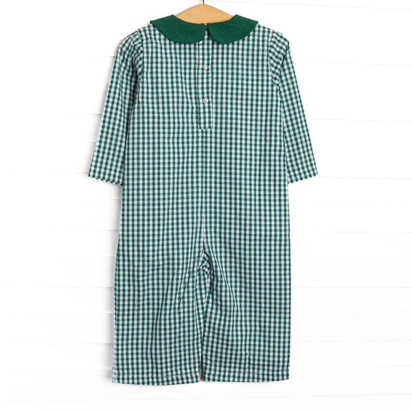 Merry Mallard Applique Romper, Green