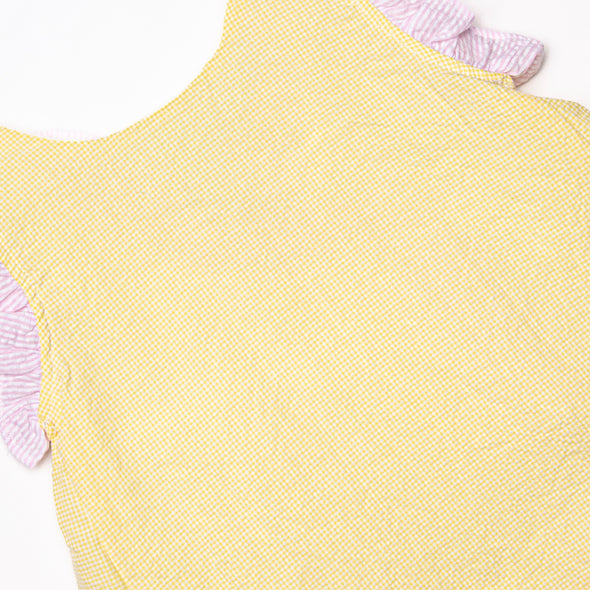 Sunshine Stripes Ruffle Short Set, Pink