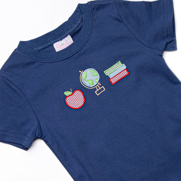 Global Studies Applique Top, Blue