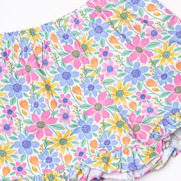 Groovy Garden Ruffle Short Set, Purple