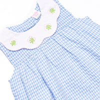 Tossing Tulips Applique Diaper Set, Blue