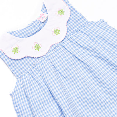 Tossing Tulips Applique Diaper Set, Blue
