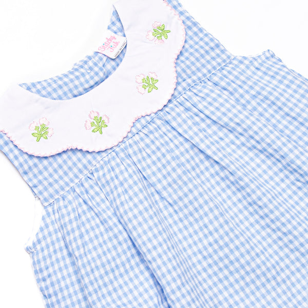 Tossing Tulips Applique Diaper Set, Blue