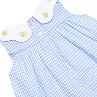 Tossing Tulips Applique Diaper Set, Blue