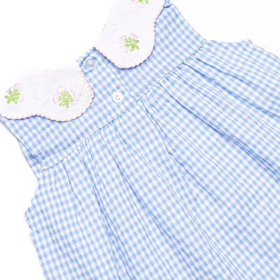 Tossing Tulips Applique Diaper Set, Blue