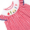 My First Day Smocked Bishop Dress, Red