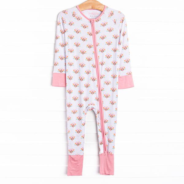 Turkey Trot Bamboo Zippy Pajama, Pink