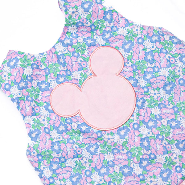 Floral Fairytale Applique Ruffle Diaper Set, Blue