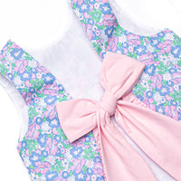 Floral Fairytale Applique Ruffle Diaper Set, Blue