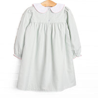Joyous and Jolly Embroidered Dress, Green