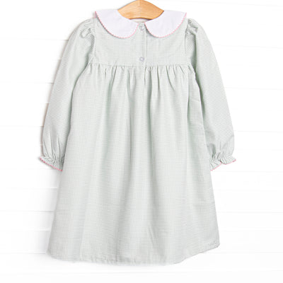 Joyous and Jolly Embroidered Dress, Green