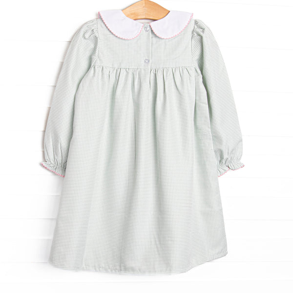 Joyous and Jolly Embroidered Dress, Green