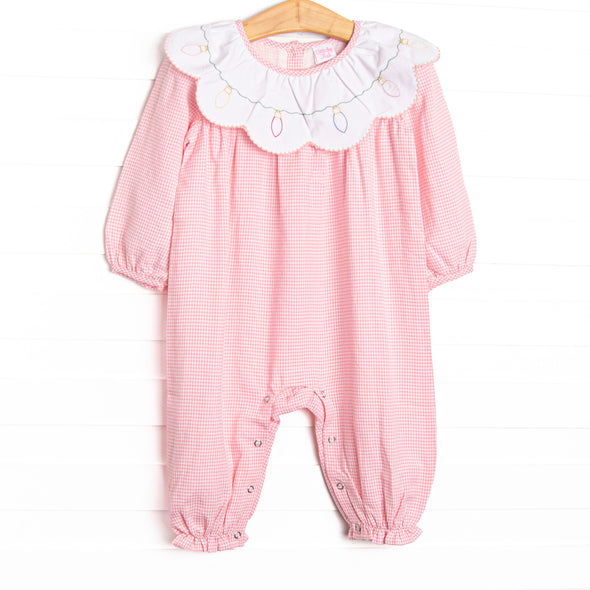Holiday Glow Embroidered Romper, Pink – Stitchy Fish