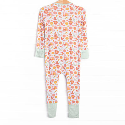 Thanksgiving Favorites Bamboo Zippy Pajama, Mint