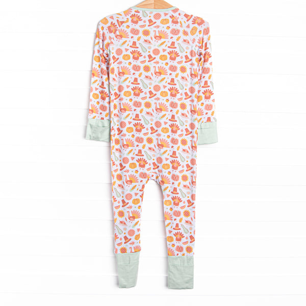 Thanksgiving Favorites Bamboo Zippy Pajama, Mint