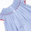 Penmanship Perfection Smocked Bishop Dress, Blue Gingham