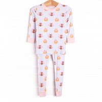Feathers in the Field Bamboo Pajama Set, Pink