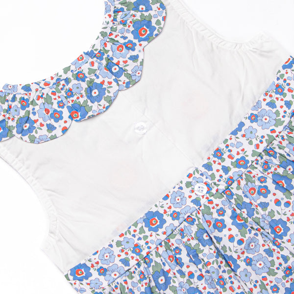 Apple Blossoms Applique Bubble, Blue