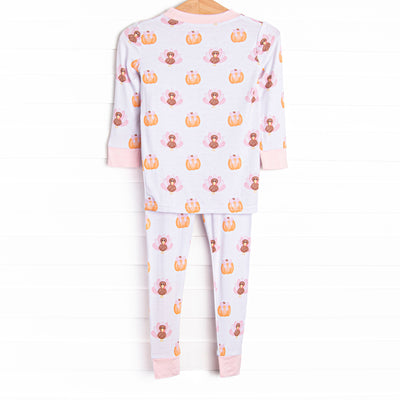 Feathers in the Field Bamboo Pajama Set, Pink