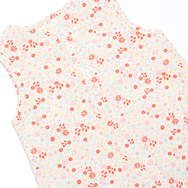 Petals and Poppies Scalloped Pocket Dress, Red