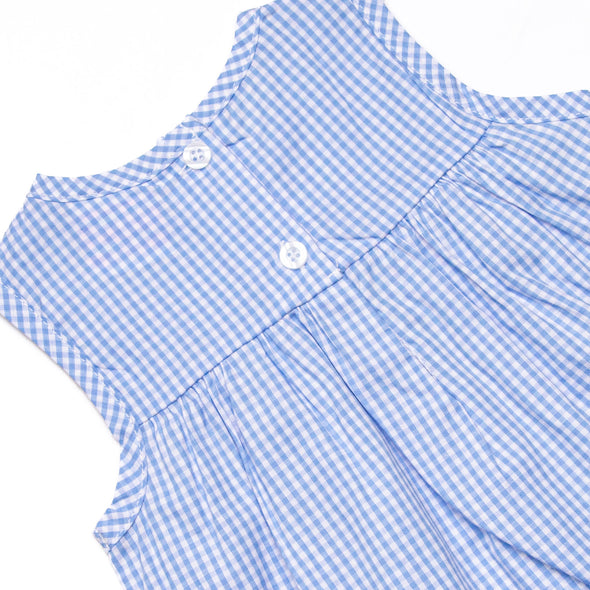 ABC Blossoms Applique Dress, Blue