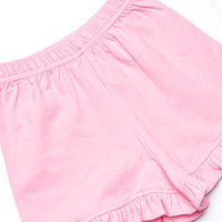 Flamingo Flock Embroidered Short Set, Green Seersucker