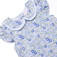 Little Miss Daisy Collared Ruffle Short Set, Blue