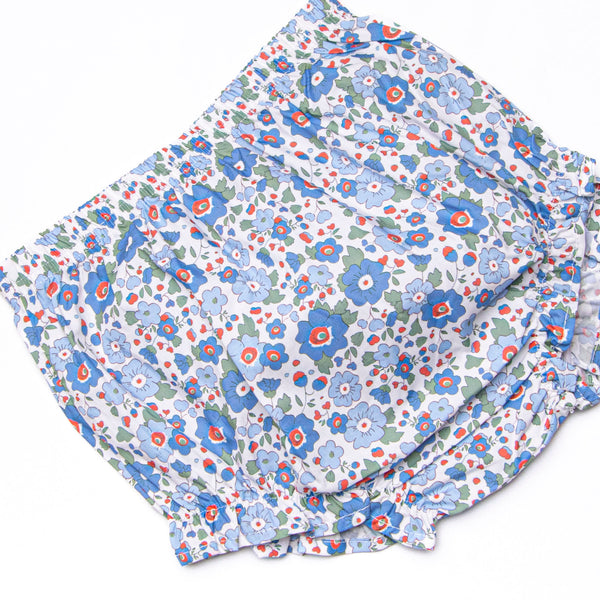 ABC Blossoms Applique Diaper Set, Blue