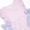 Painter's Palette Applique Side Tie Dress, Pink Seersucker