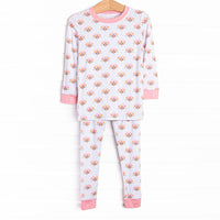 Turkey Trot Bamboo Pajama Set, Pink