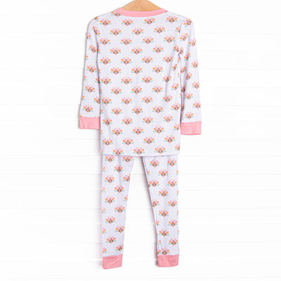 Turkey Trot Bamboo Pajama Set, Pink