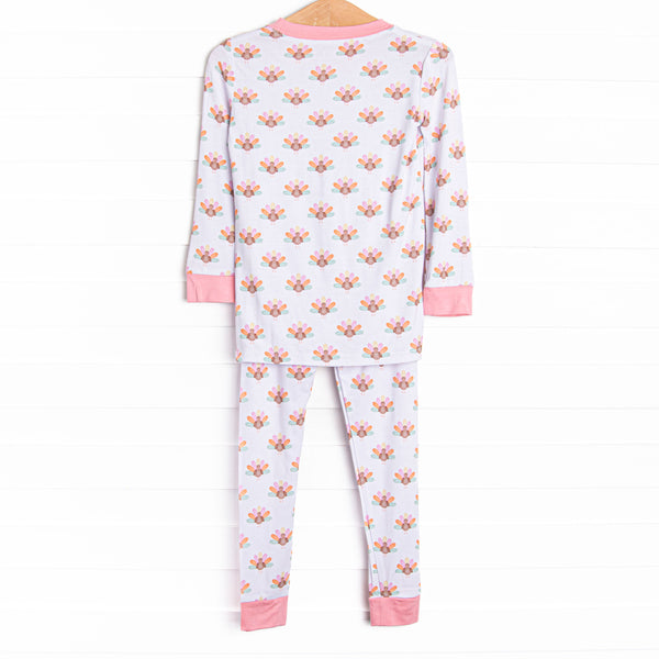 Turkey Trot Bamboo Pajama Set, Pink