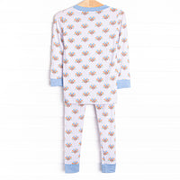 Turkey Trot Bamboo Pajama Set, Blue