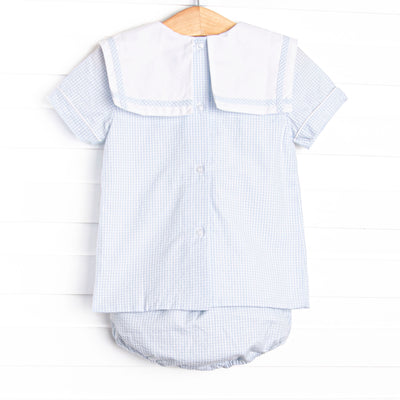Cabo Breeze Diaper Set, Blue Seersucker