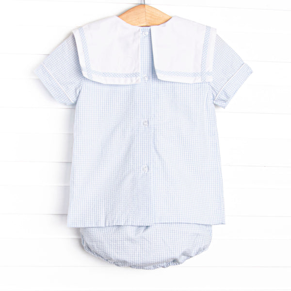 Cabo Breeze Diaper Set, Blue Seersucker