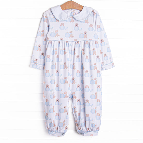 Pumpkin Pup Romper, Blue