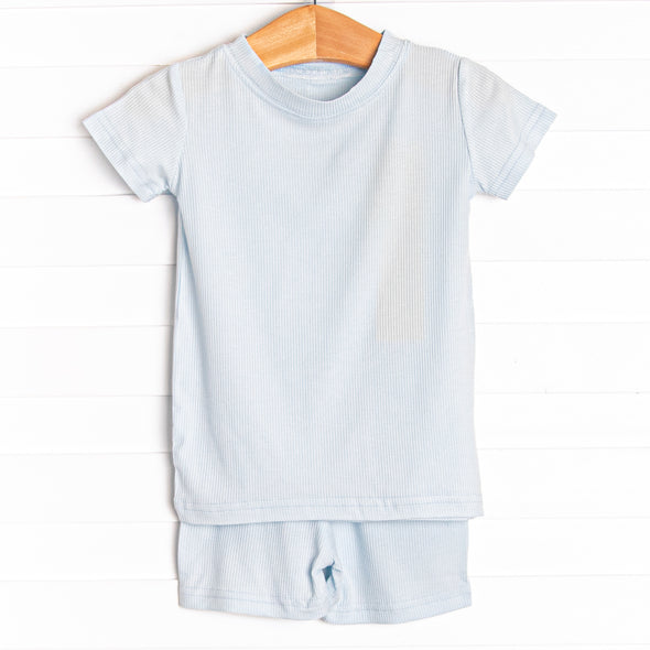 Simple Slumber Bamboo Pajama Short Set, Blue